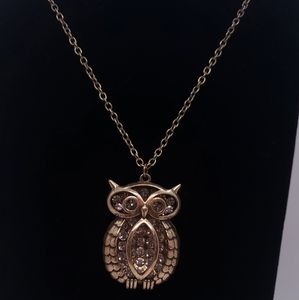 Antique Brass Owl Necklace